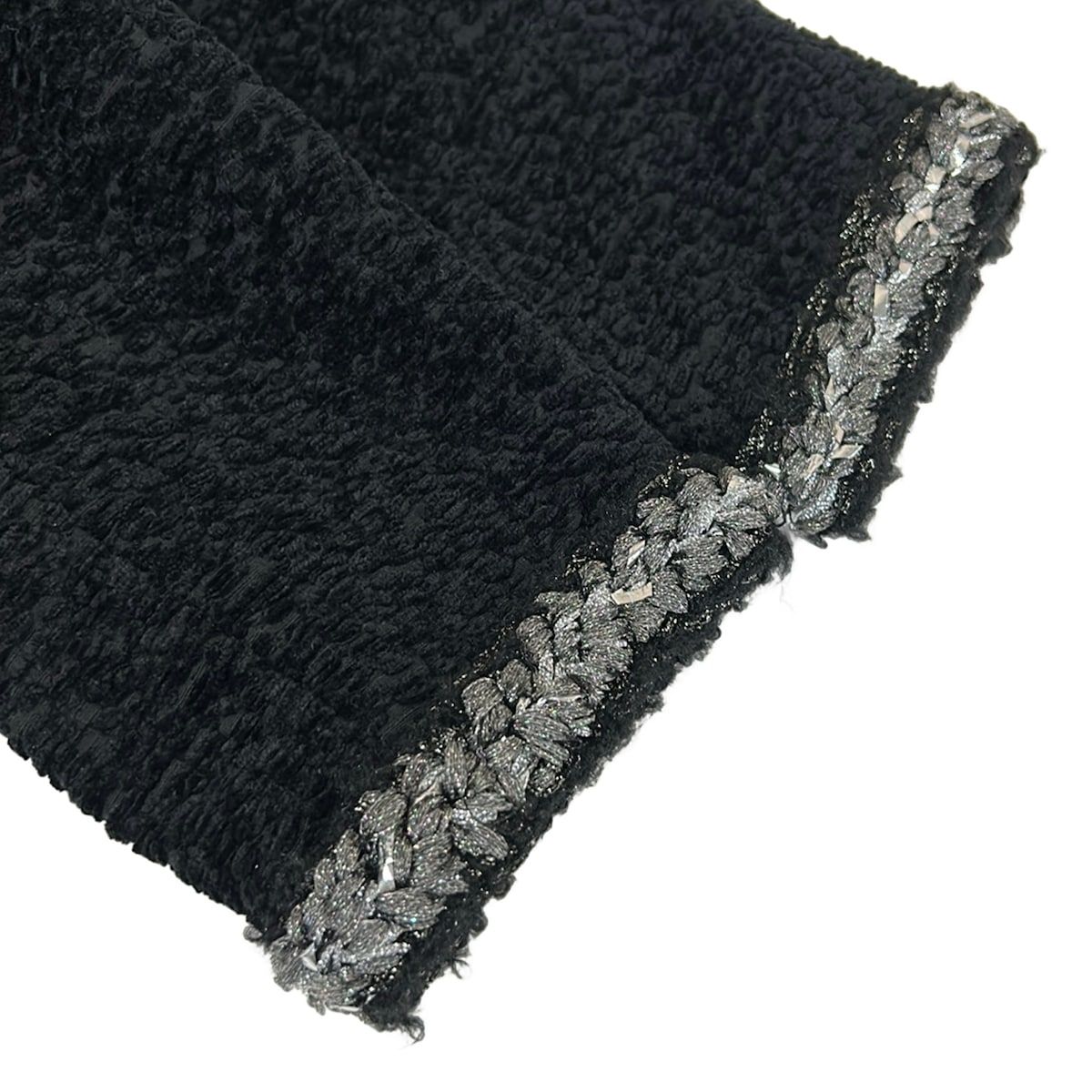 Chanel Jacket 38 M Black Silver Zip Up Long Sleeve Autumn Winter Silk — view 5