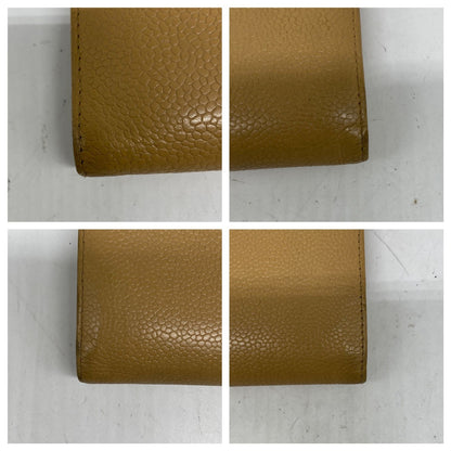 Chanel Wallet Clasp Caviar Leather Beige CC Logo — view 5