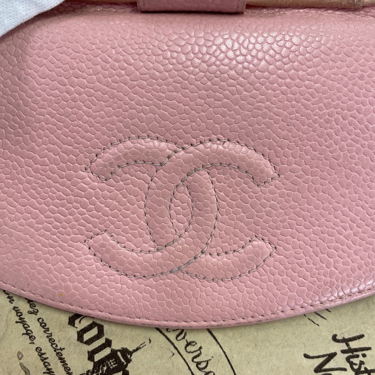 Chanel Fold Wallet Hook CC Logo Caviar Leather Pink — view 9