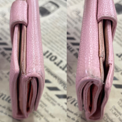 Chanel Fold Wallet Hook CC Logo Caviar Leather Pink — view 5