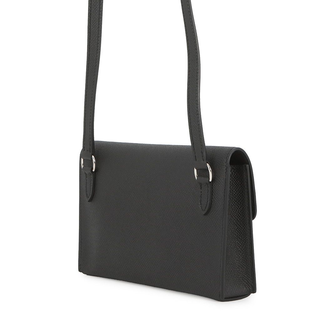 Hermes Shoulder Wallet Nap to Go Black Silver Epsom — view 2