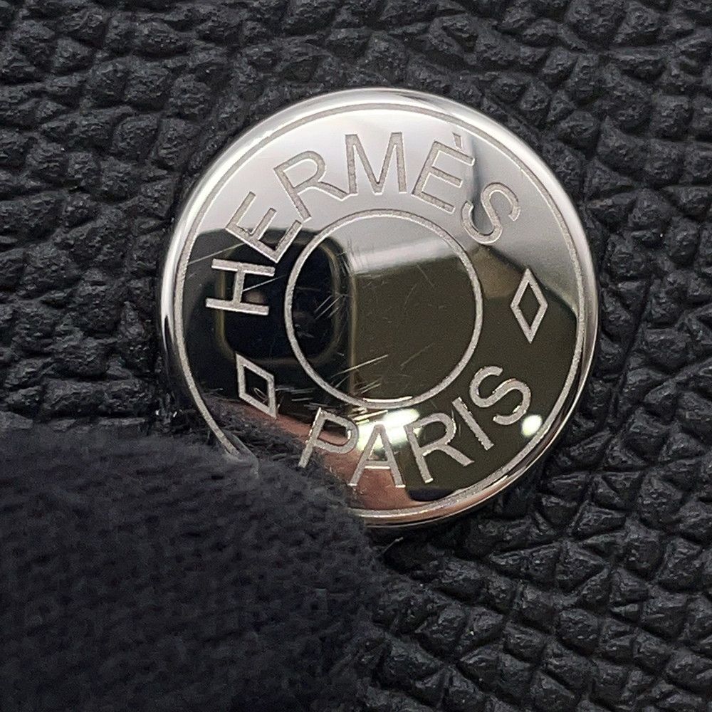 Hermes Shoulder Wallet Nap to Go Black Silver Epsom — view 6