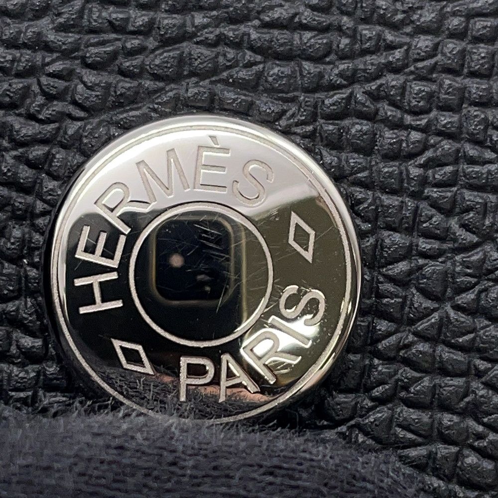 Hermes Shoulder Wallet Nap to Go Black Silver Epsom — view 7