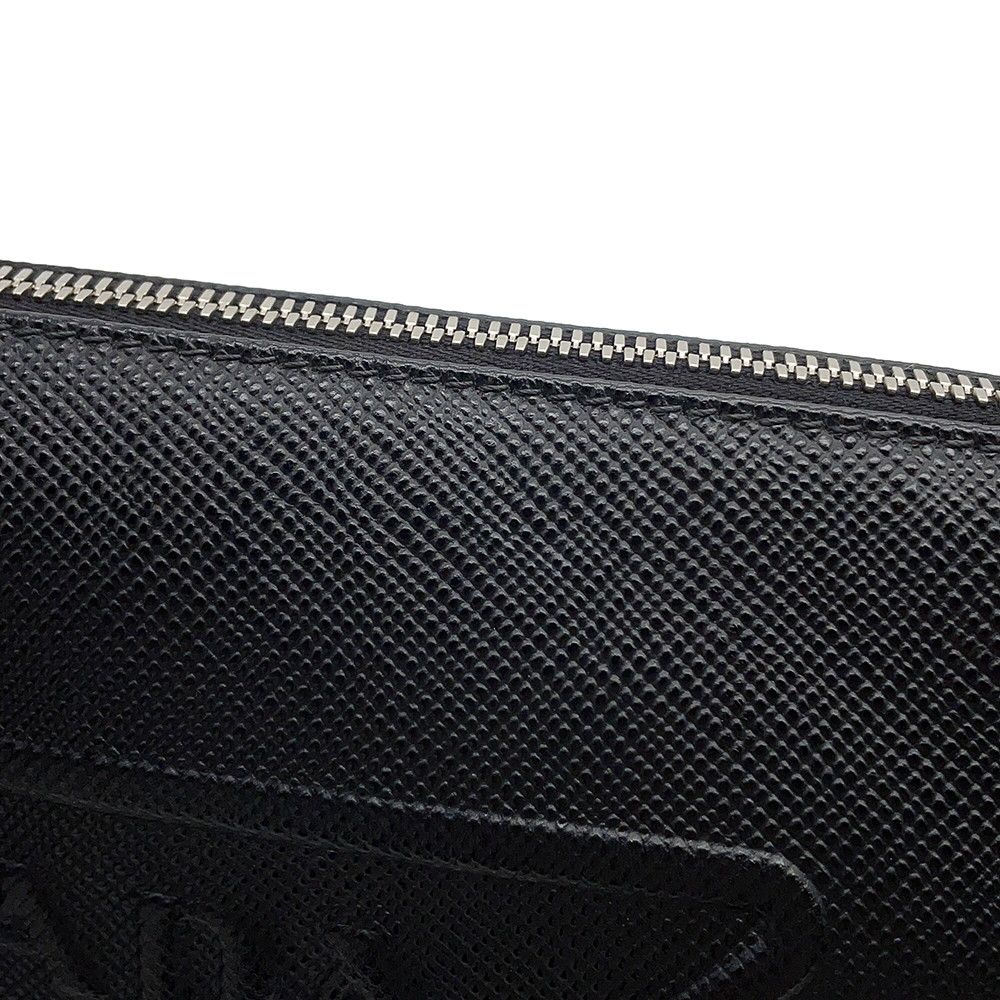 Prada Shoulder Bag Triangle Logo Saffiano Leather Black — view 6