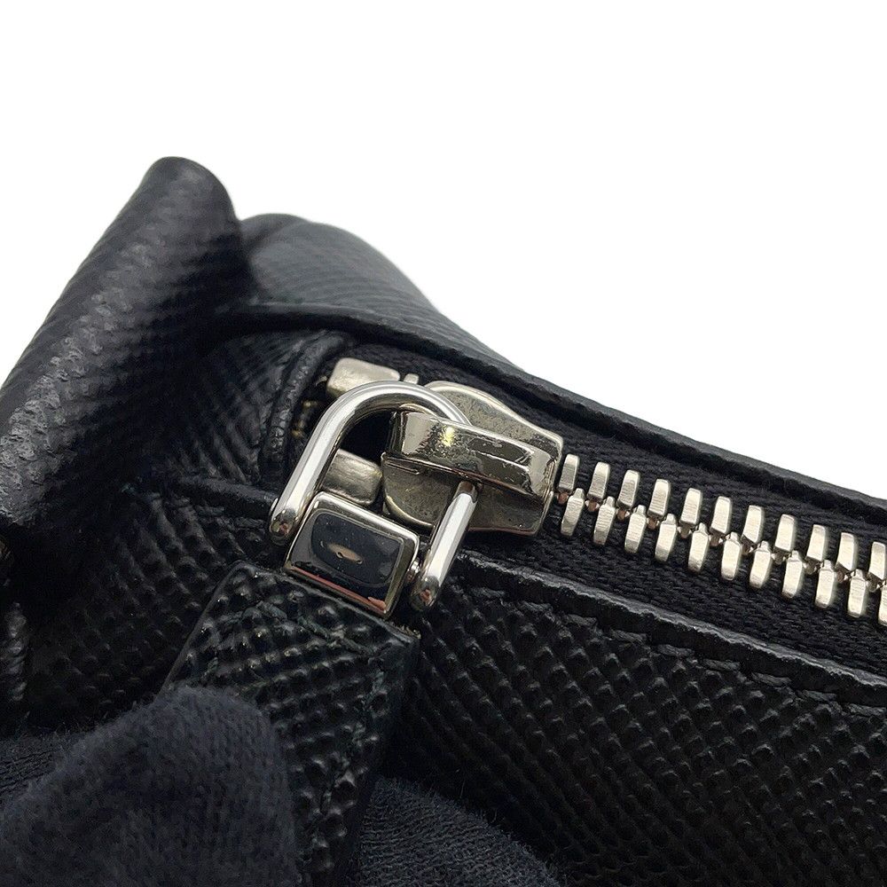 Prada Shoulder Bag Triangle Logo Saffiano Leather Black — view 9