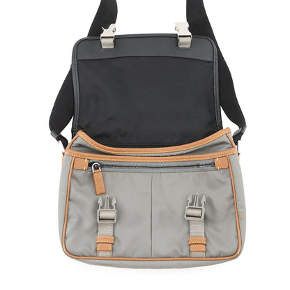 Prada Shoulder Bag Triangle Logo Nylon Leather Black — view 5