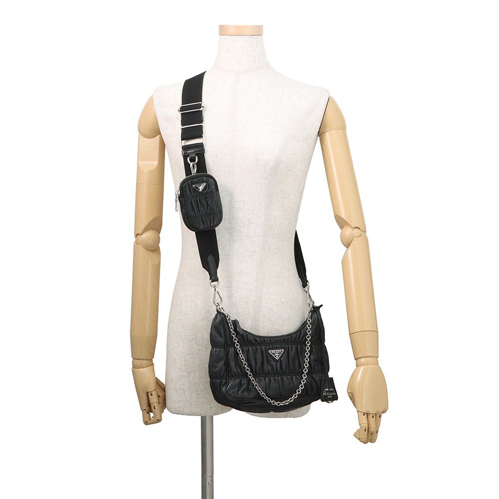 Prada Shoulder Bag Re Edition Leather 2-Way Black — view 5
