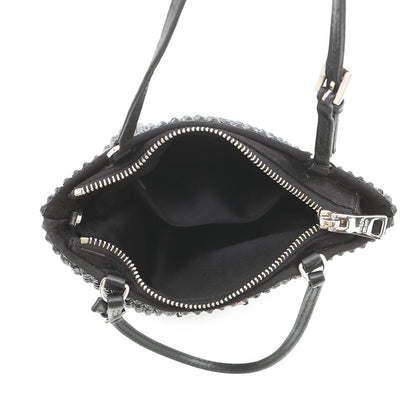 Prada Handbag Triangle Logo Crystal Satin 2-Way Black — view 6
