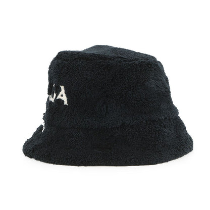 Prada Hat Logo Embroidery Bucket Hat Polyester S Hat Black — view 2