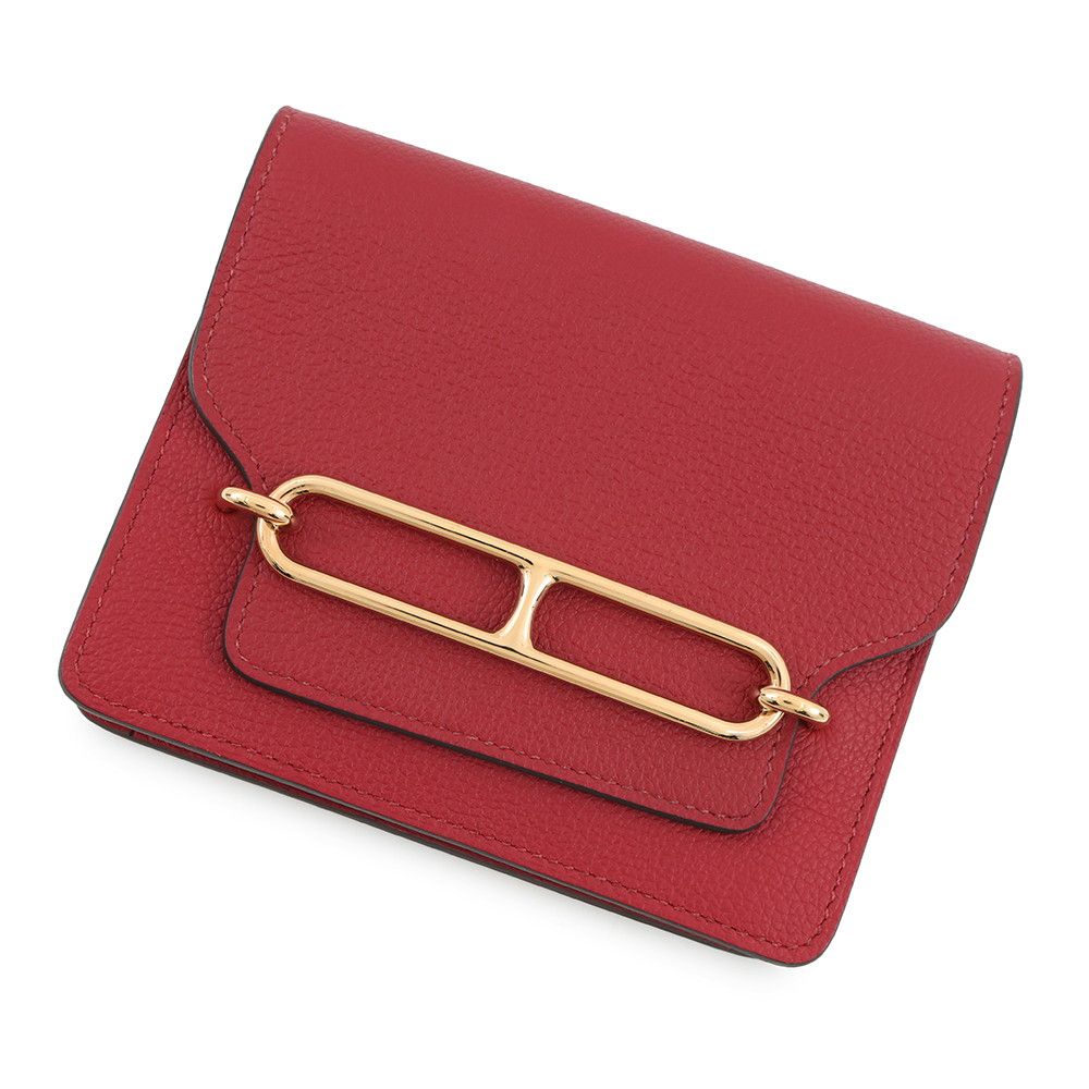 Hermes Wallet Roulis Slim Rouge Ash Gold Evercolor
