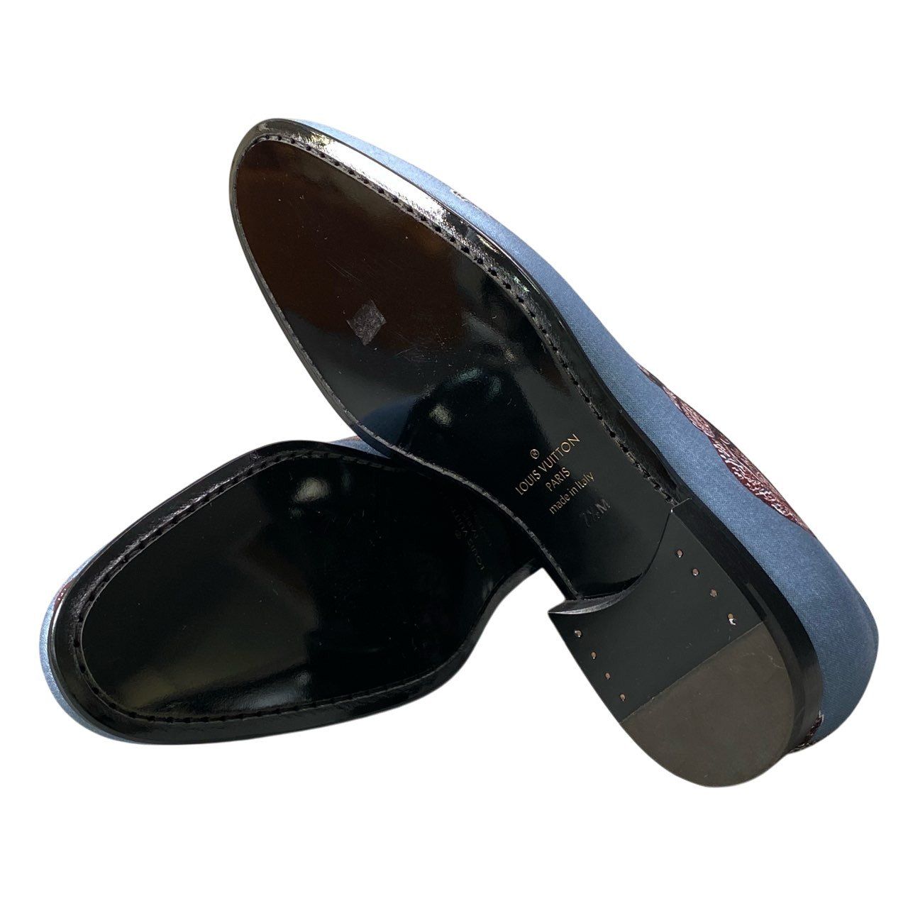 Louis Vuitton Chapman Brazza Tassel Loafers 7.5 Blue Elephant Shoes — view 6
