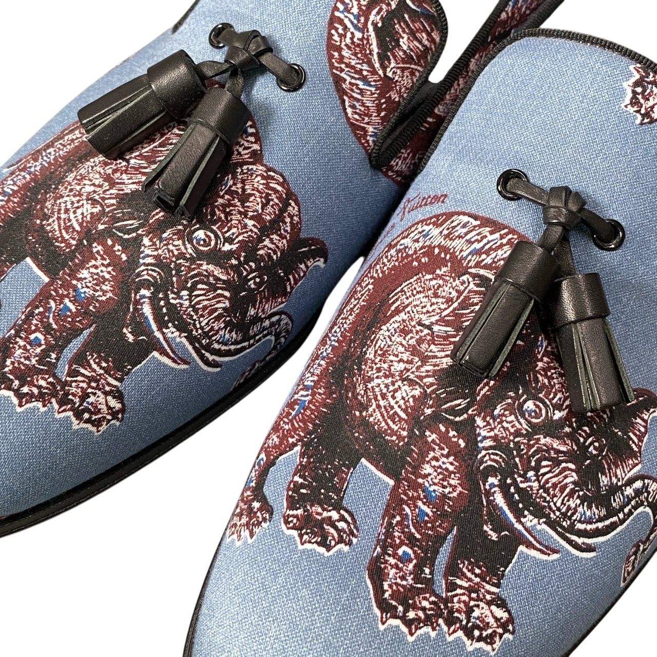 Louis Vuitton Chapman Brazza Tassel Loafers 7.5 Blue Elephant Shoes — view 7