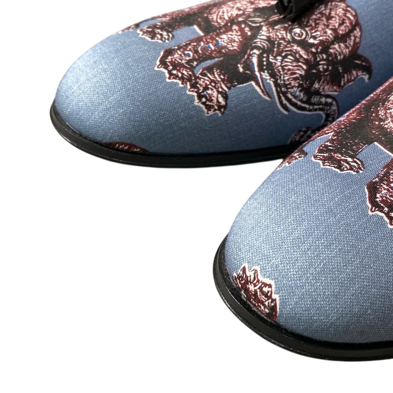 Louis Vuitton Chapman Brazza Tassel Loafers 7.5 Blue Elephant Shoes — view 8
