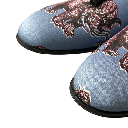 Louis Vuitton Chapman Brazza Tassel Loafers 7.5 Blue Elephant Shoes — view 8