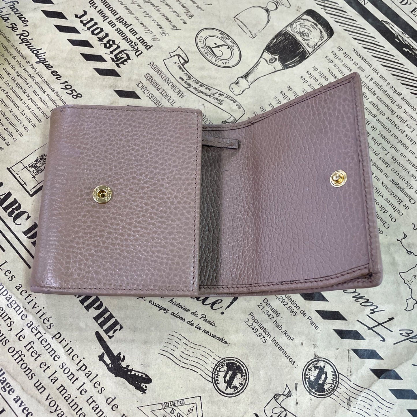 Gucci Fold Wallet Compact Leather GG Marmont Gray — view 7