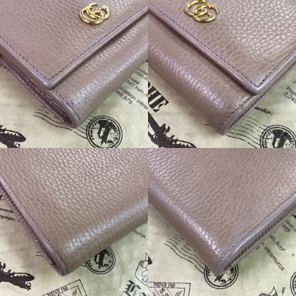 Gucci Fold Wallet Compact Leather GG Marmont Gray — view 6