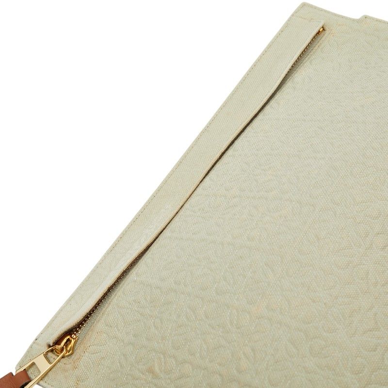 Loewe Repeat Anagram Tpouch Clutch Light Green Brown Canvas Leather — view 6