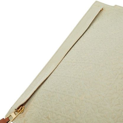 Loewe Repeat Anagram Tpouch Clutch Light Green Brown Canvas Leather — view 6