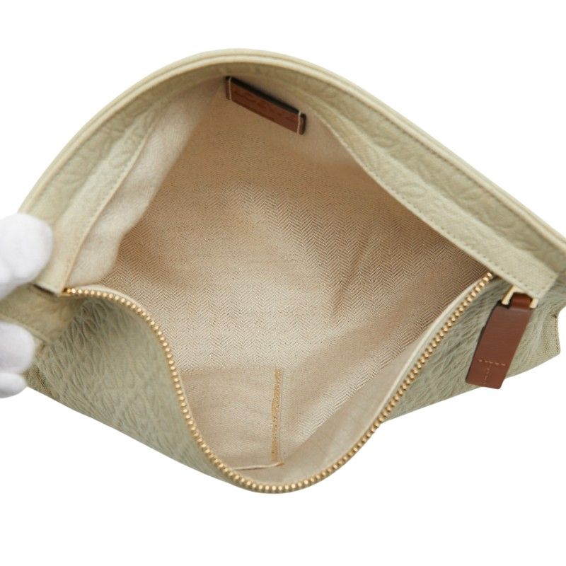 Loewe Repeat Anagram Tpouch Clutch Light Green Brown Canvas Leather — view 8