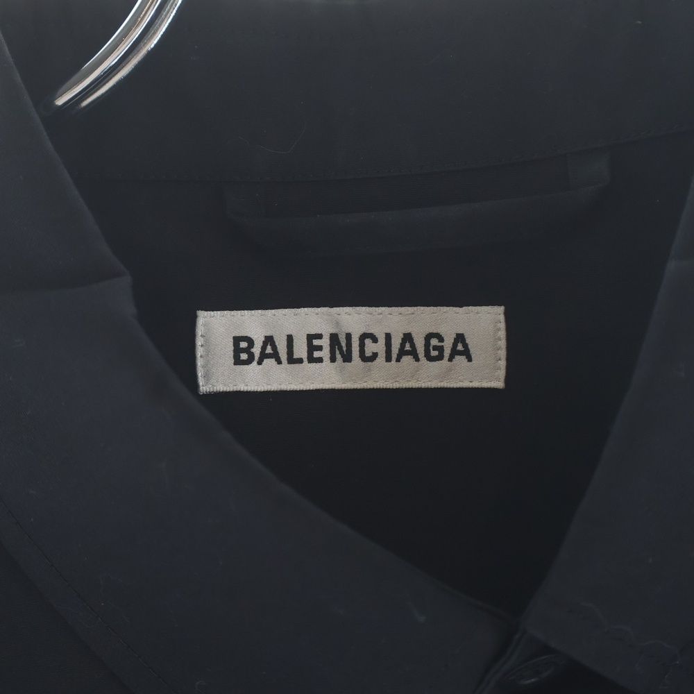 Balenciaga Chest Pocket Logo Embroidery Button Down Jacket Long Sleeve Shirt — view 6