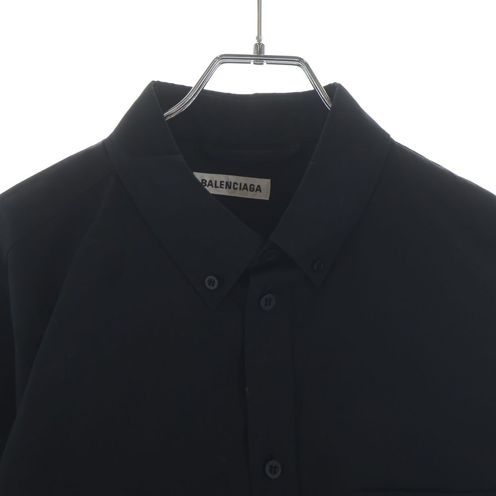 Balenciaga Chest Pocket Logo Embroidery Button Down Jacket Long Sleeve Shirt — view 3