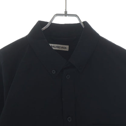 Balenciaga Chest Pocket Logo Embroidery Button Down Jacket Long Sleeve Shirt — view 3