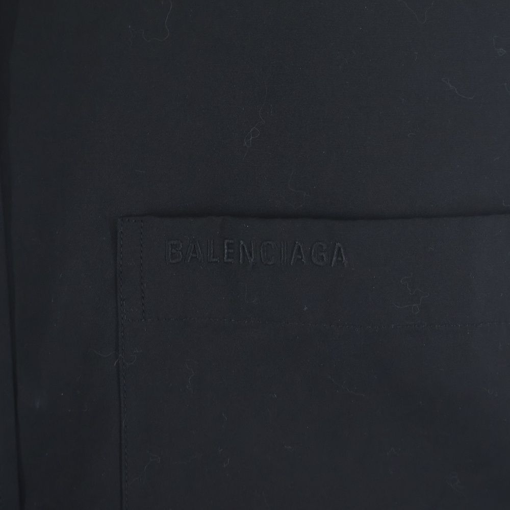 Balenciaga Chest Pocket Logo Embroidery Button Down Jacket Long Sleeve Shirt — view 5