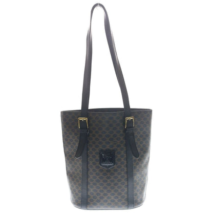 Celine Macadam Bucket Tote Black Leather Gold
