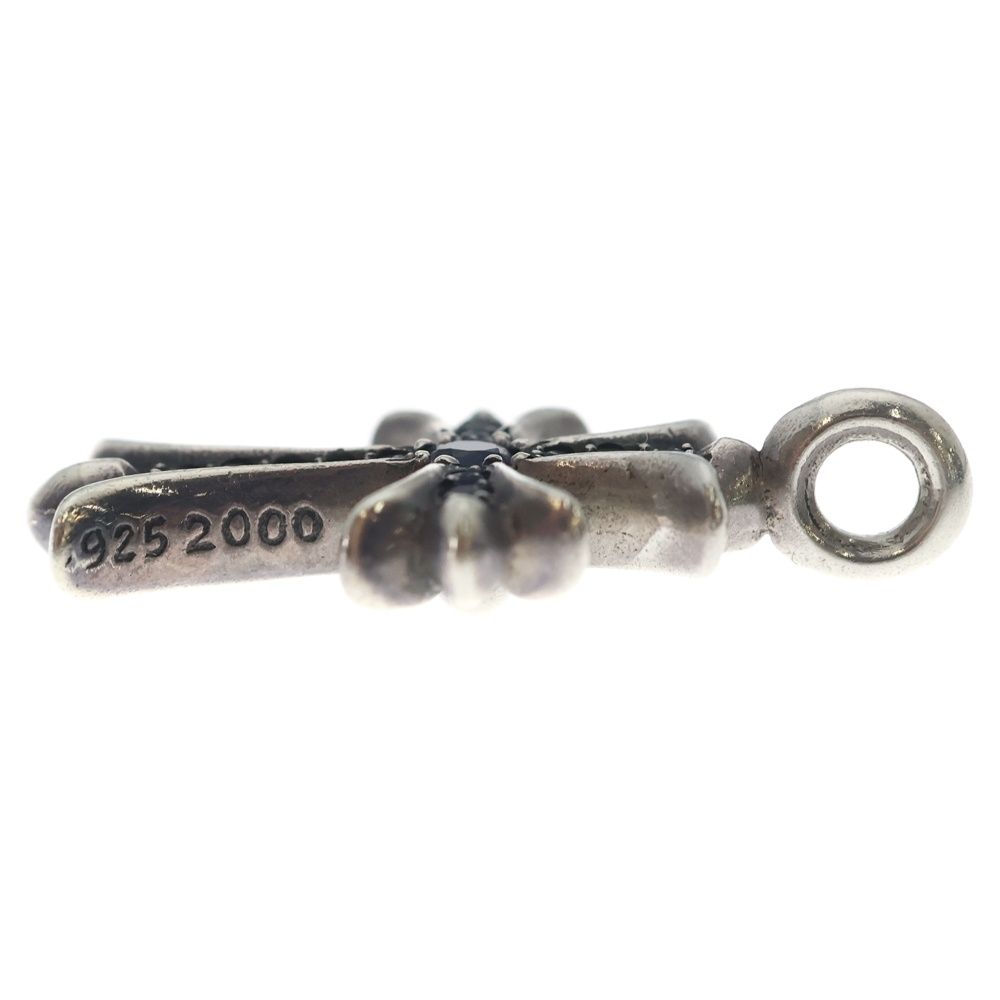 Chrome Hearts Tny Crsf P Sap Tiny Fat Cross Pave Saffiano Pendant Top Silver — view 3
