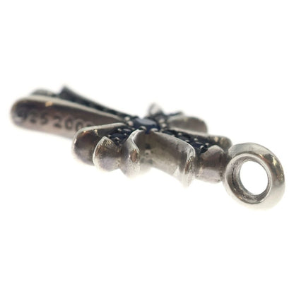 Chrome Hearts Tny Crsf P Sap Tiny Fat Cross Pave Saffiano Pendant Top Silver — view 6