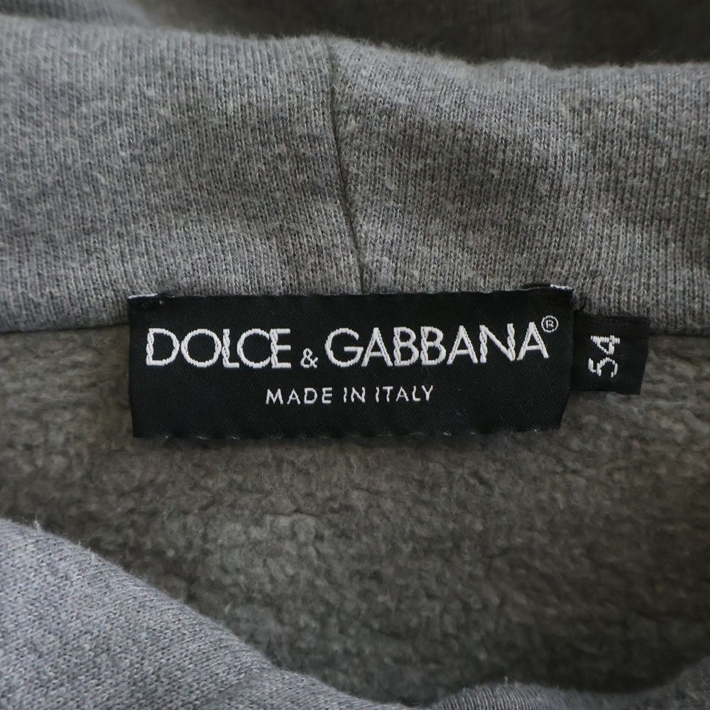 Dolce & Gabbana Graphic Logo Hoodie Print Pullover Gray — view 5