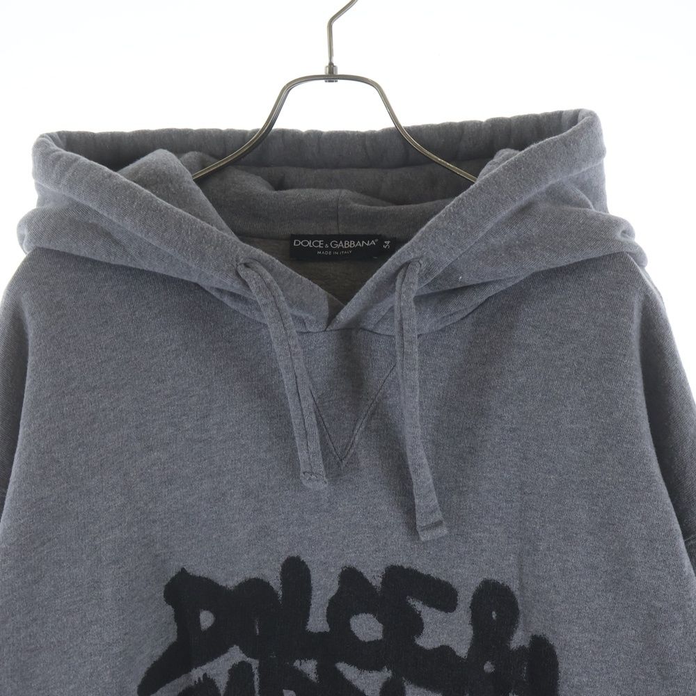 Dolce & Gabbana Graphic Logo Hoodie Print Pullover Gray — view 3