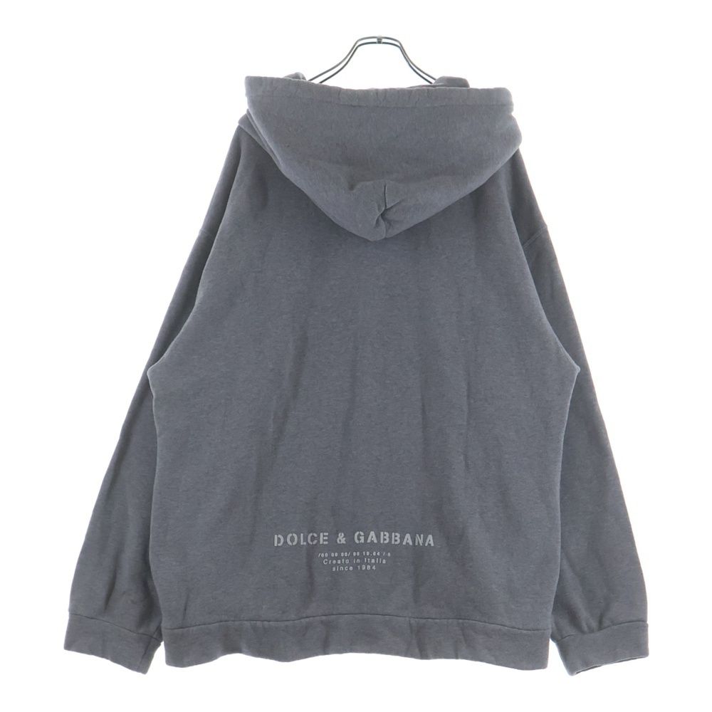 Dolce & Gabbana Graphic Logo Hoodie Print Pullover Gray — view 2