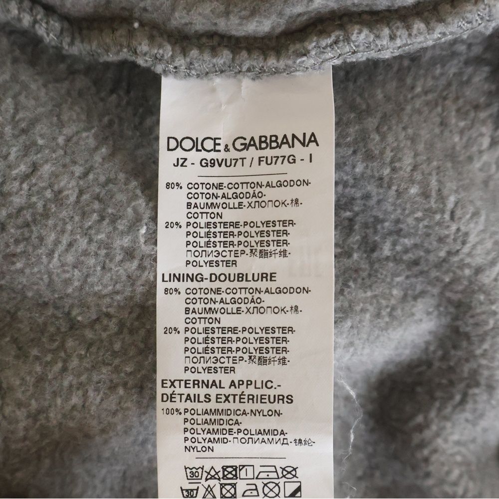 Dolce & Gabbana Graphic Logo Hoodie Print Pullover Gray — view 7