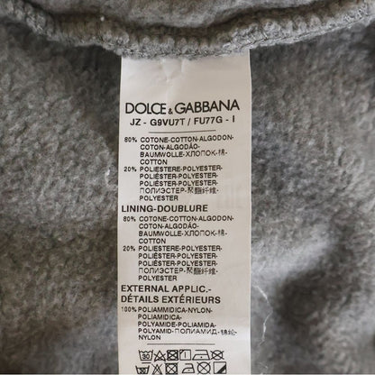 Dolce & Gabbana Graphic Logo Hoodie Print Pullover Gray — view 7