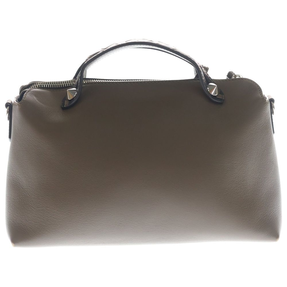 Fendi by the Way 2-Way Shoulder Bag Zucca Pattern Brown Leather Silver — view 2