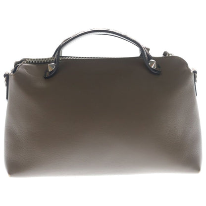Fendi by the Way 2-Way Shoulder Bag Zucca Pattern Brown Leather Silver — view 2