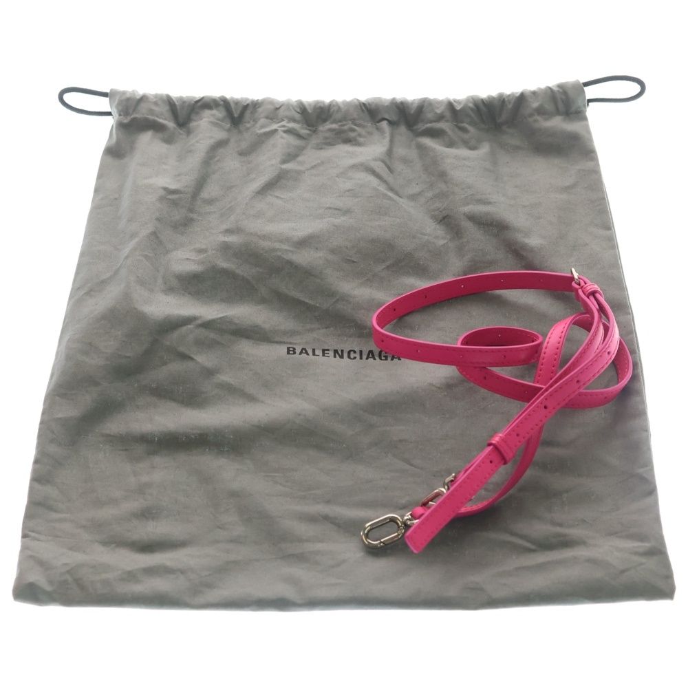 Balenciaga Hourglass Top Handle 2-Way Shoulder Bag Pink Leather Silver — view 6