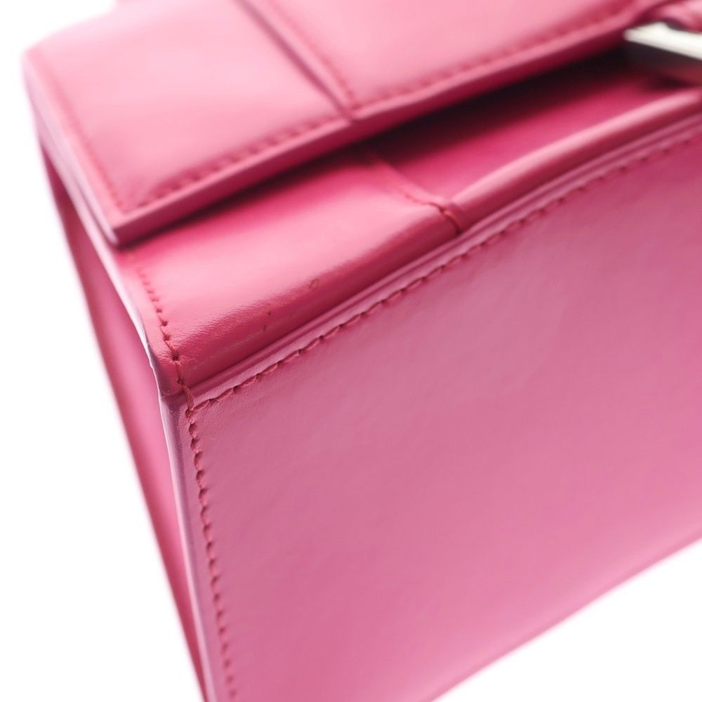 Balenciaga Hourglass Top Handle 2-Way Shoulder Bag Pink Leather Silver — view 5