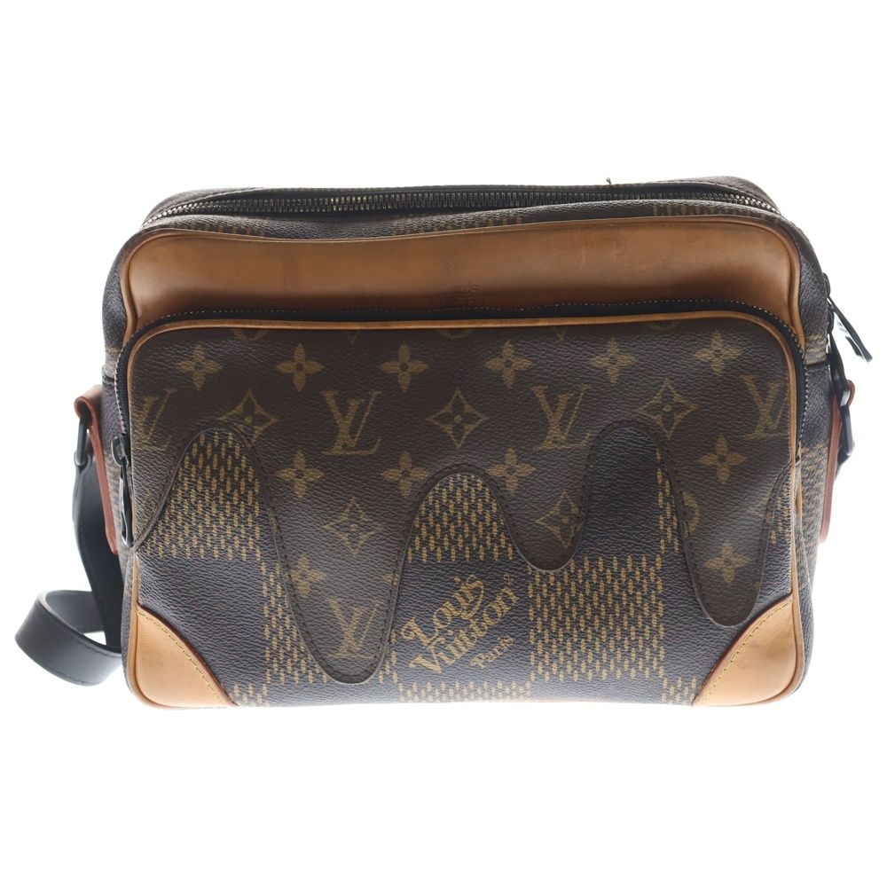 Louis Vuitton Damier Giant Nile Messenger PM Shoulder Bag Brown Leather Black