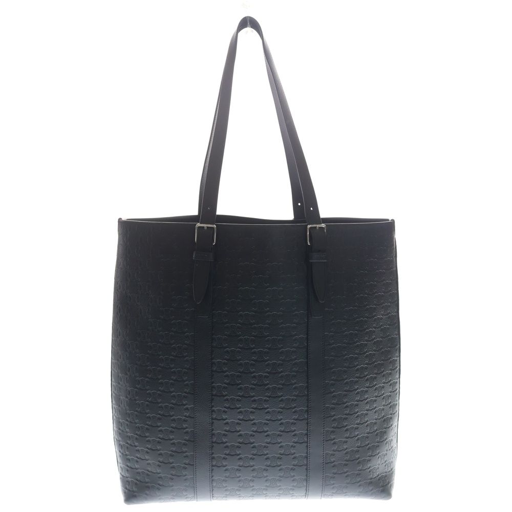 Celine Triomphe Tote Black Leather Silver — view 2