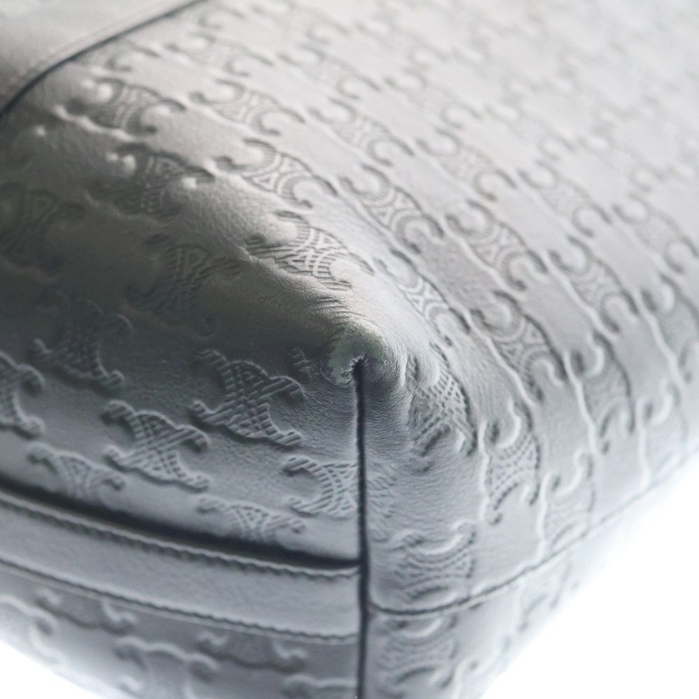 Celine Triomphe Tote Black Leather Silver — view 5