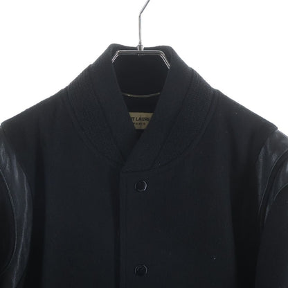 Saint Laurent Paris Teddy Jacket Stadium Bomber Black — view 3