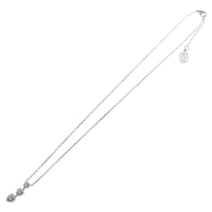 Cartier Heart Motif Diamond Necklace Pendant Chain Silver 18k White Gold — view 2