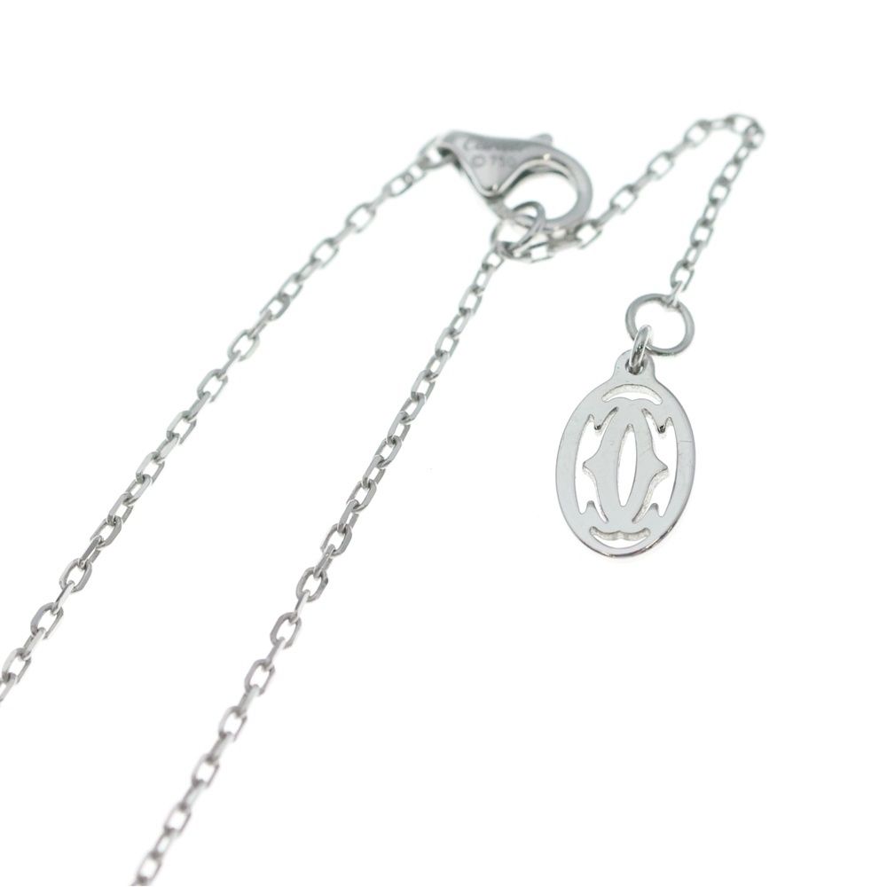 Cartier Heart Motif Diamond Necklace Pendant Chain Silver 18k White Gold — view 4