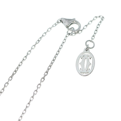 Cartier Heart Motif Diamond Necklace Pendant Chain Silver 18k White Gold — view 4