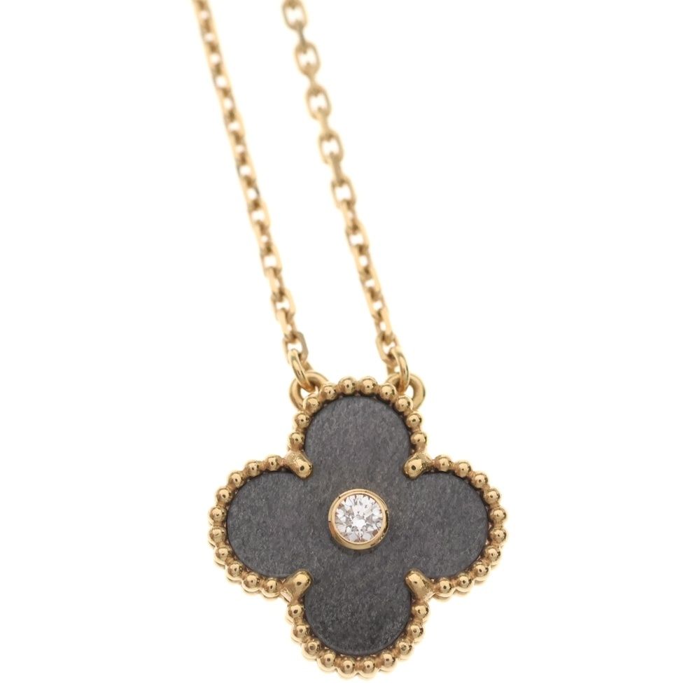 Van Cleef & Arpels Vintage Alhambra Obsidian Diamond Necklace Holiday Limited — view 3