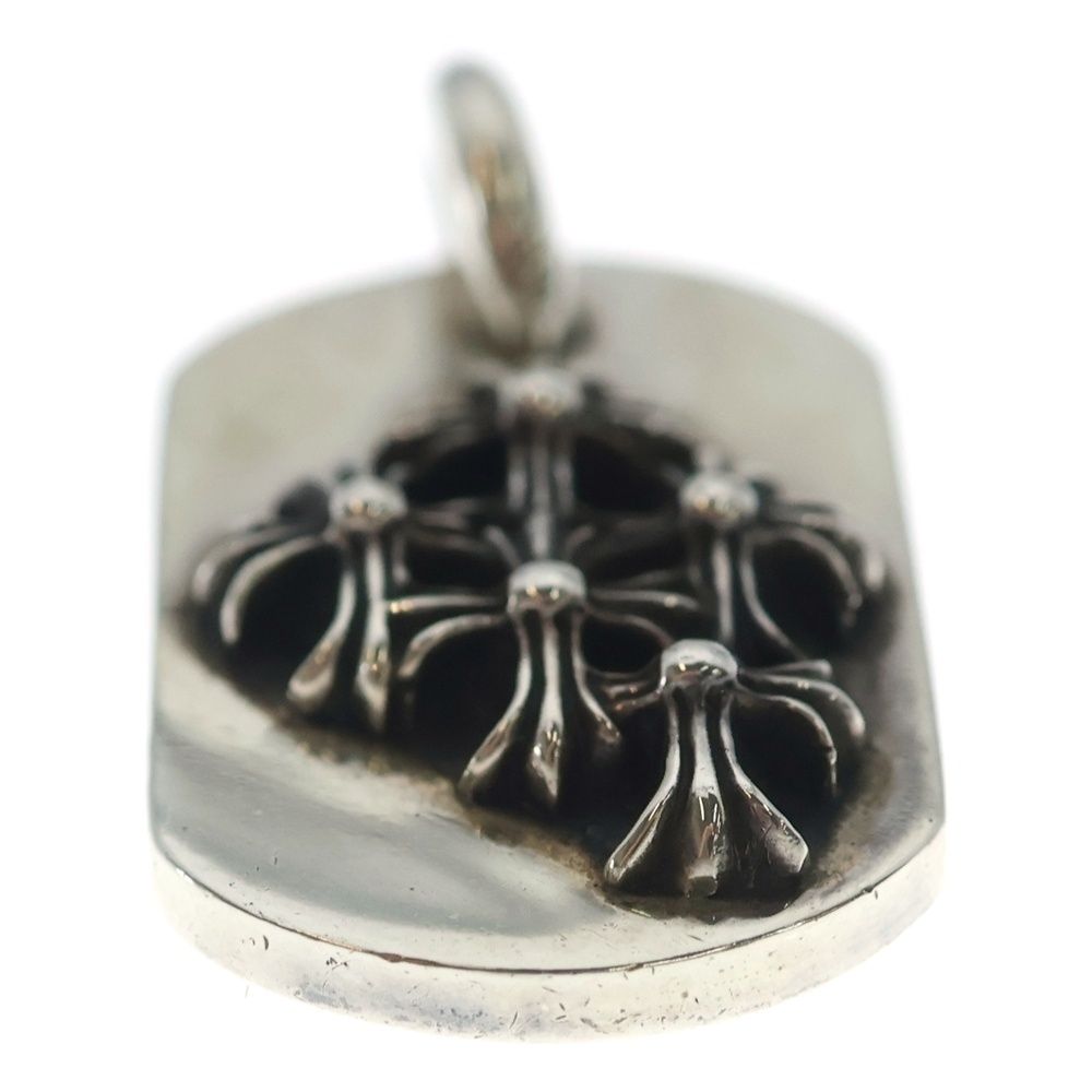 Chrome Hearts Raised Dogtag Charm Silver Necklace Top — view 5