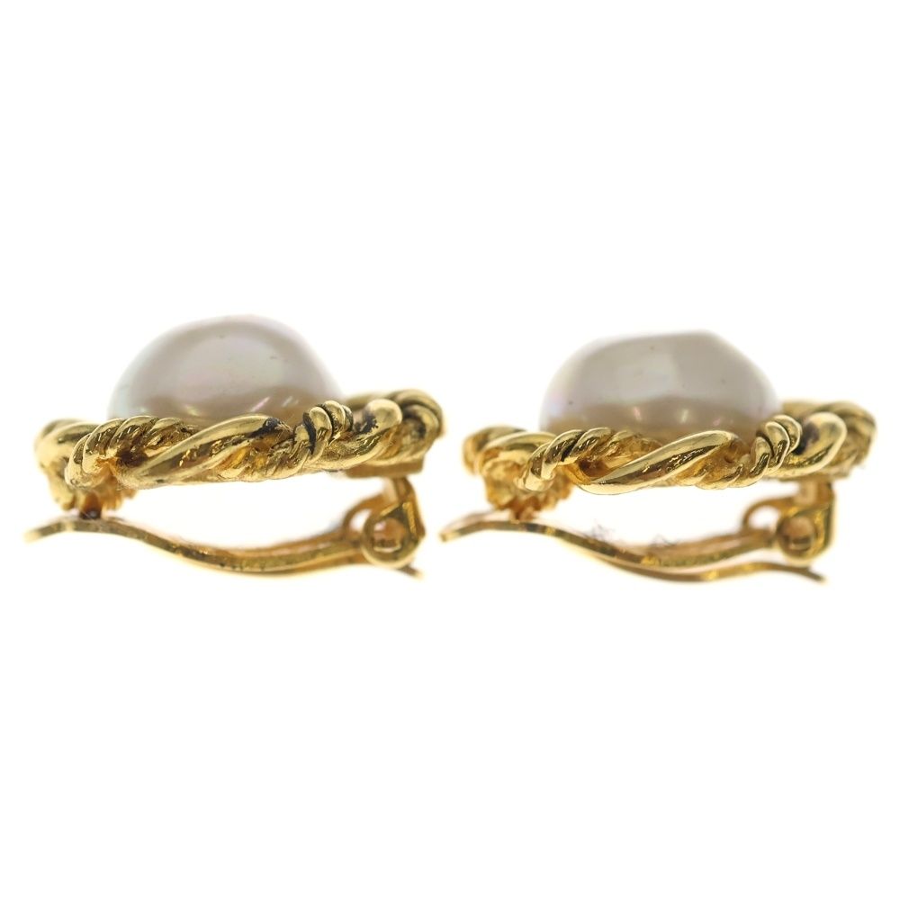 Chanel Faux Pearl Earrings White Gold — view 4