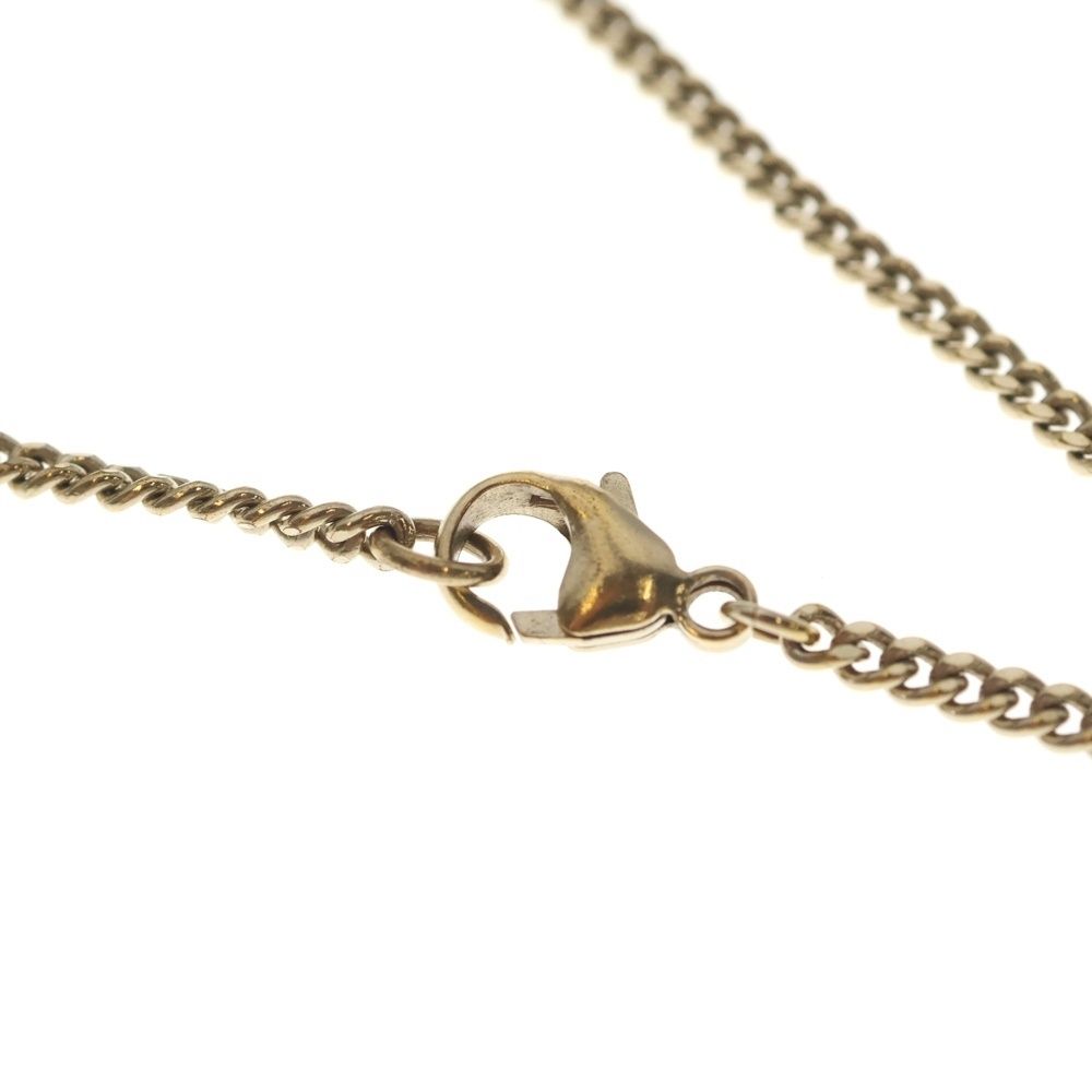 Chanel CC Logo Ribbon Necklace Pendant Chain Gold Black Metal — view 4